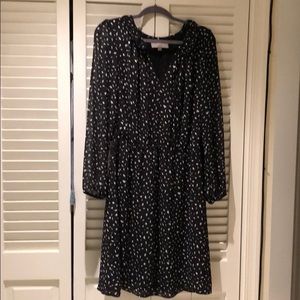 LOFT Black and White A-line shirt dress